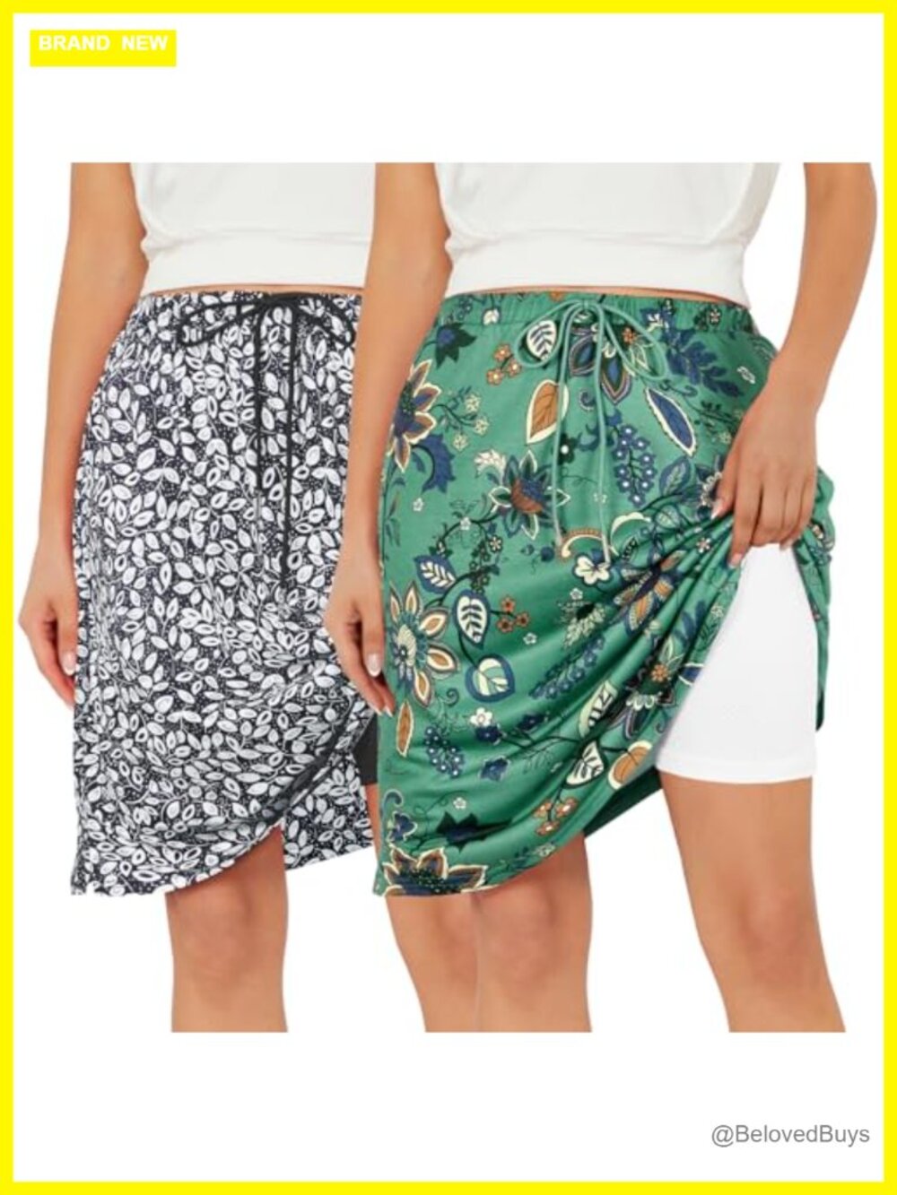 2 Pack Women's Knee Length Skorts with Pockets for Golf Tennis